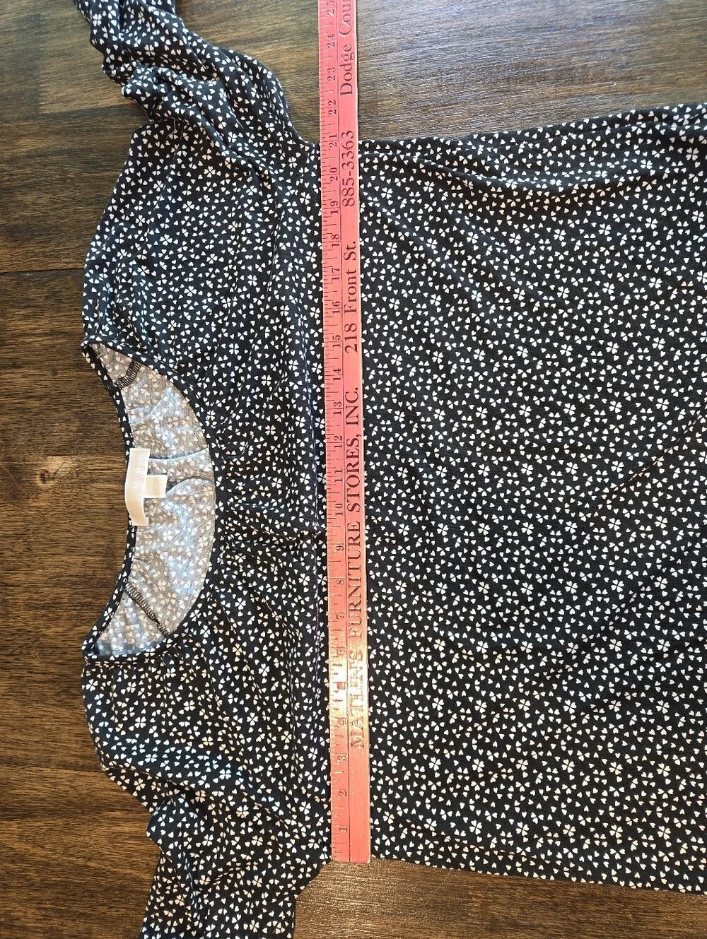 Michael Kors Black and‎ White Scoop Neck Bell Sleeve Top